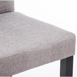 Conjunto de 4 sillas de comedor Ina, tela negra y gris claro