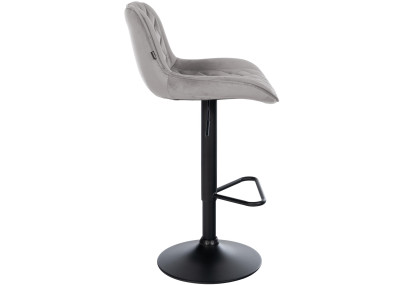 Lot de 2 tabourets de bar en velours Kasson gris