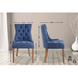 Sedia da pranzo in tessuto Aberdeen blu chiaro anticato