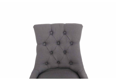 Silla de comedor Aberdeen, tela gris oscuro antigua