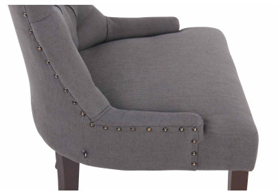 Silla de comedor Aberdeen, tela gris oscuro antigua