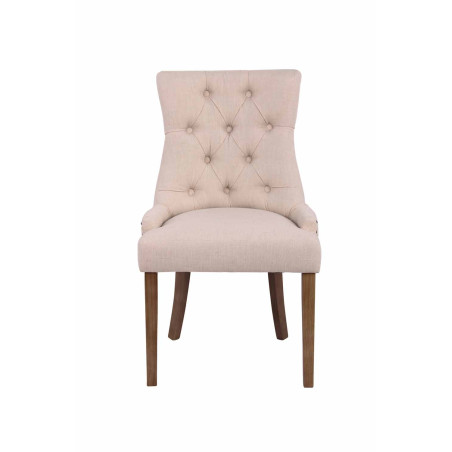 Sedia da pranzo Aberdeen, tessuto color crema chiaro anticato