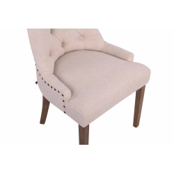 Sedia da pranzo Aberdeen, tessuto color crema chiaro anticato