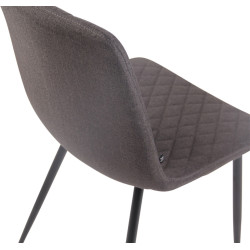Chaise Telde, tissu gris foncé