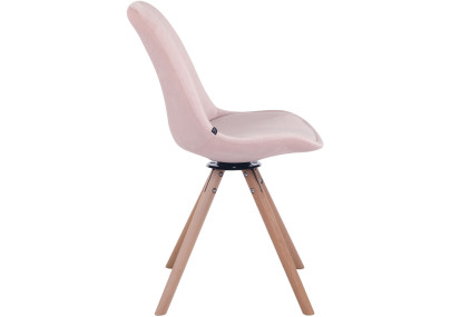 Chaise de salle à manger ronde en velours rose naturel Troyes