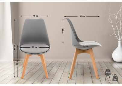 Ensemble de 4 chaises Linares grises