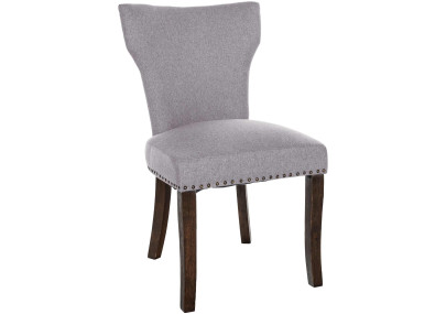 Silla de comedor Zadar, tela gris oscuro antiguo