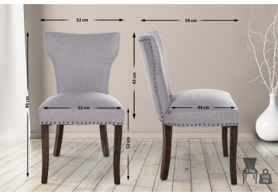 Silla de comedor Zadar, tela gris oscuro antiguo