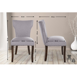 Cadeira de jantar Zadar, tecido cinza escuro antigo