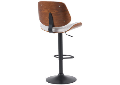 Lot de 2 tabourets de bar Clawson tissu noyer noir/crème