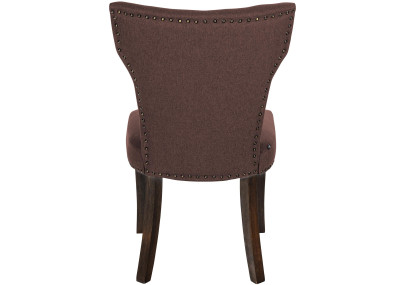 Chaise de salle à manger Zadar, tissu marron foncé antique