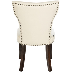 Sedia da pranzo Zadar, tessuto color crema antico scuro