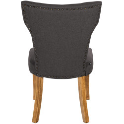 Silla de comedor Zadar, tela gris oscuro claro antiguo