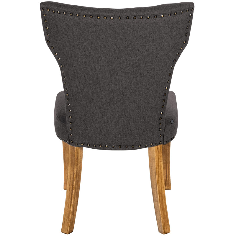 Silla de comedor Zadar, tela gris oscuro claro antiguo