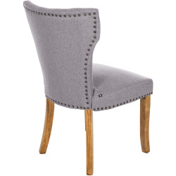 Silla de comedor Zadar, tela gris claro antiguo