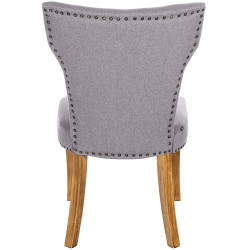 Silla de comedor Zadar, tela gris claro antiguo