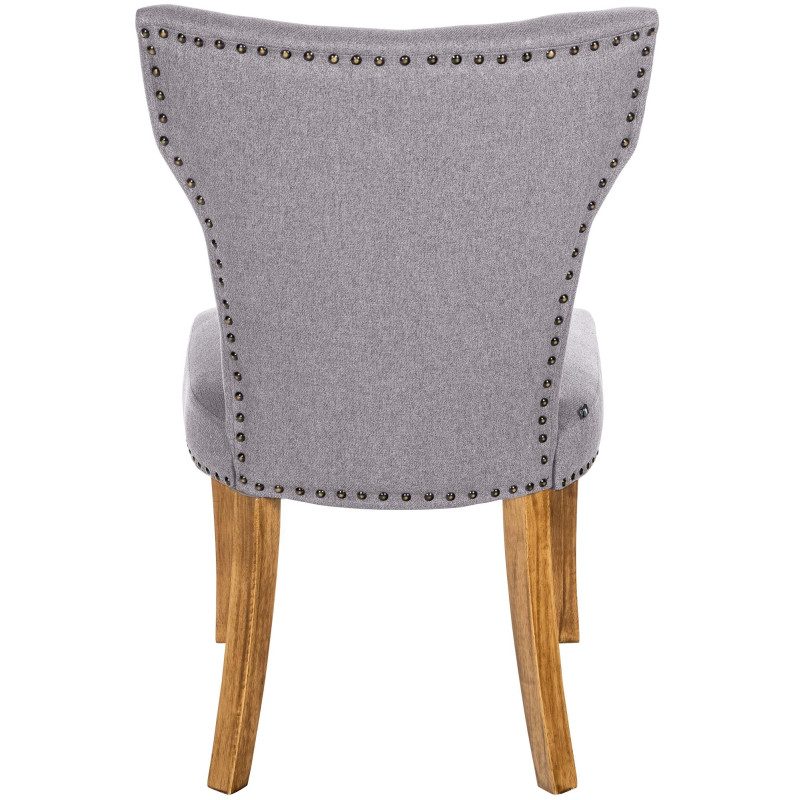 Silla de comedor Zadar, tela gris claro antiguo