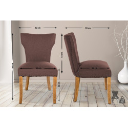 Sedia da pranzo Zadar, tessuto marrone chiaro anticato