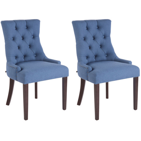 Ensemble de 2 chaises de salle à manger Aberdeen, tissu bleu antique
