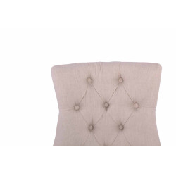 Conjunto de 2 cadeiras de sala de jantar Aberdeen, tecido creme claro antigo