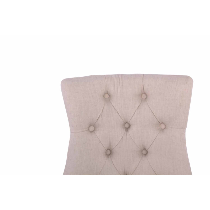 Conjunto de 2 cadeiras de sala de jantar Aberdeen, tecido creme claro antigo