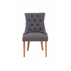 Conjunto de 2 sillas de comedor Aberdeen, tela gris claro antiguo