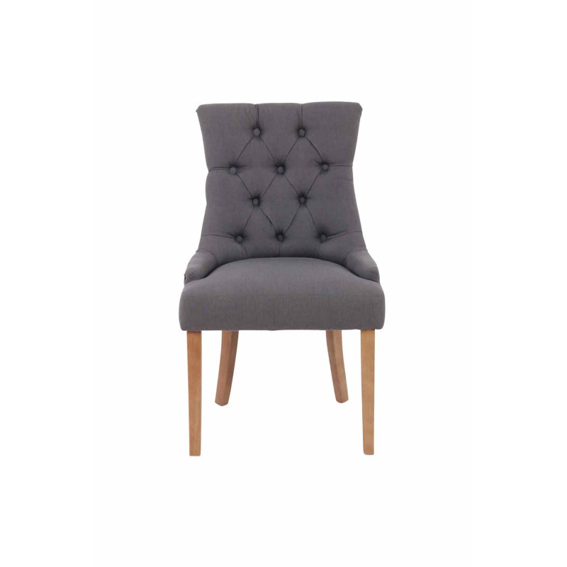 Conjunto de 2 sillas de comedor Aberdeen, tela gris claro antiguo