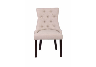 Ensemble de 2 chaises de salle à manger Aberdeen, tissu crème antique