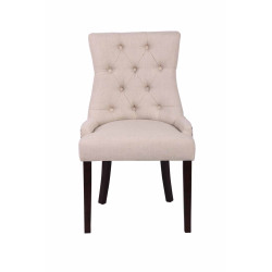 Conjunto de 2 sillas de comedor Aberdeen, tela crema antigua