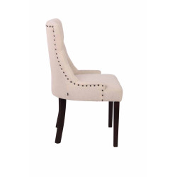 Conjunto de 2 sillas de comedor Aberdeen, tela crema antigua