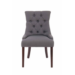 Conjunto de 2 cadeiras de sala de jantar Aberdeen, tecido cinza escuro antigo