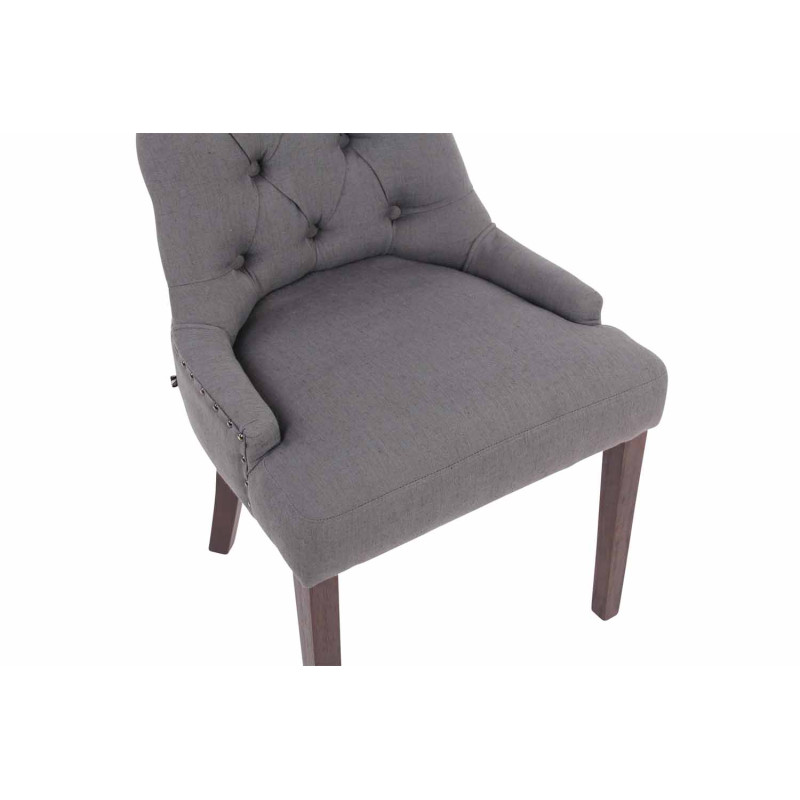 Conjunto de 2 cadeiras de sala de jantar Aberdeen, tecido cinza escuro antigo