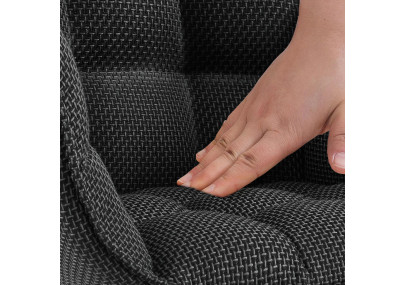 Silla Tirana, tela negra y gris titanio