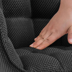 Chaise Tirana, tissu noir et gris titane