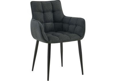 Chaise Tirana, tissu noir et gris titane