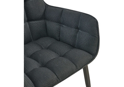 Silla Tirana, tela negra y gris titanio