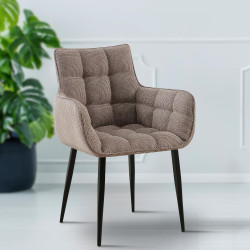 Silla Tirana, tela marrón tierra negra