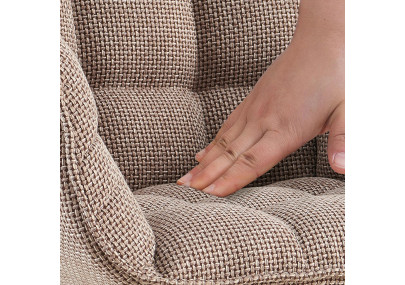 Chaise Tirana, tissu terre brune noir