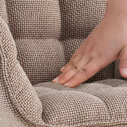 Chaise Tirana, tecido terra castanha preto