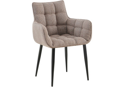 Chaise Tirana, tissu terre brune noir