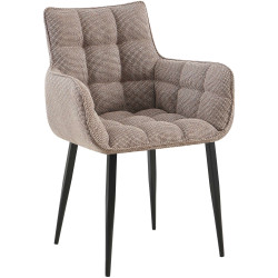 Chaise Tirana, tecido terra castanha preto