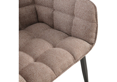 Chaise Tirana, tissu terre brune noir
