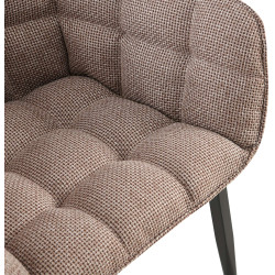 Chaise Tirana, tecido terra castanha preto