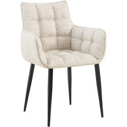 Silla Tirana, tela: negro y marfil