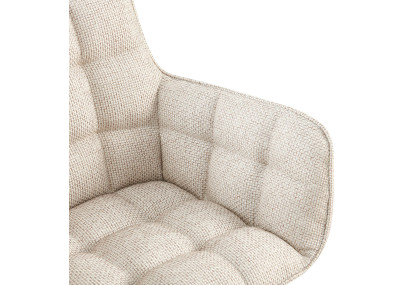 Chaise Tirana, tissu : noir et ivoire