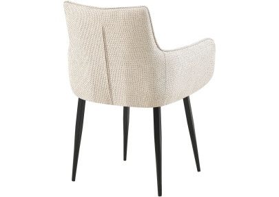 Chaise Tirana, tissu : noir et ivoire