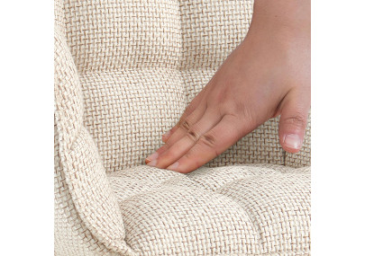 Chaise Tirana, tissu : noir et ivoire