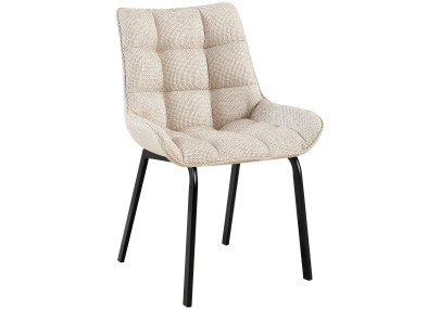 Chaise Saranda, tissu noir et ivoire