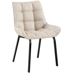 Chaise Saranda, tissu noir et ivoire