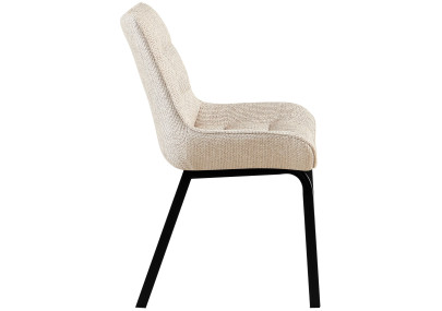 Chaise Saranda, tissu noir et ivoire